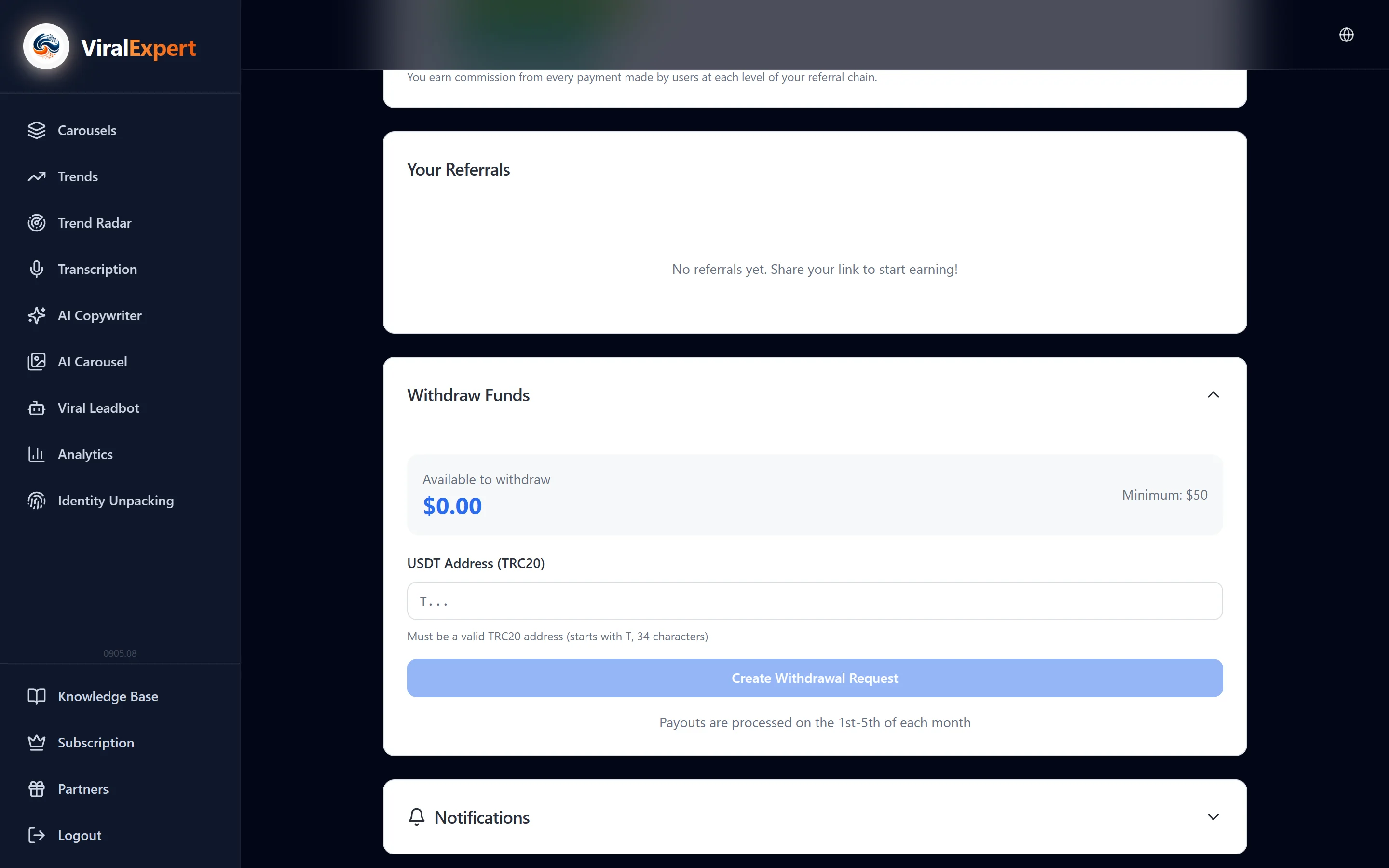 Withdrawing funds