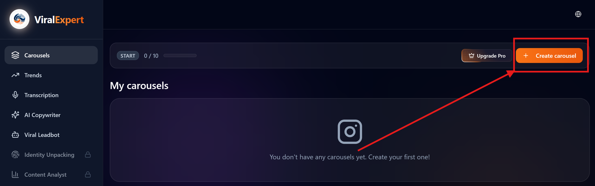 Create a new carousel - desktop