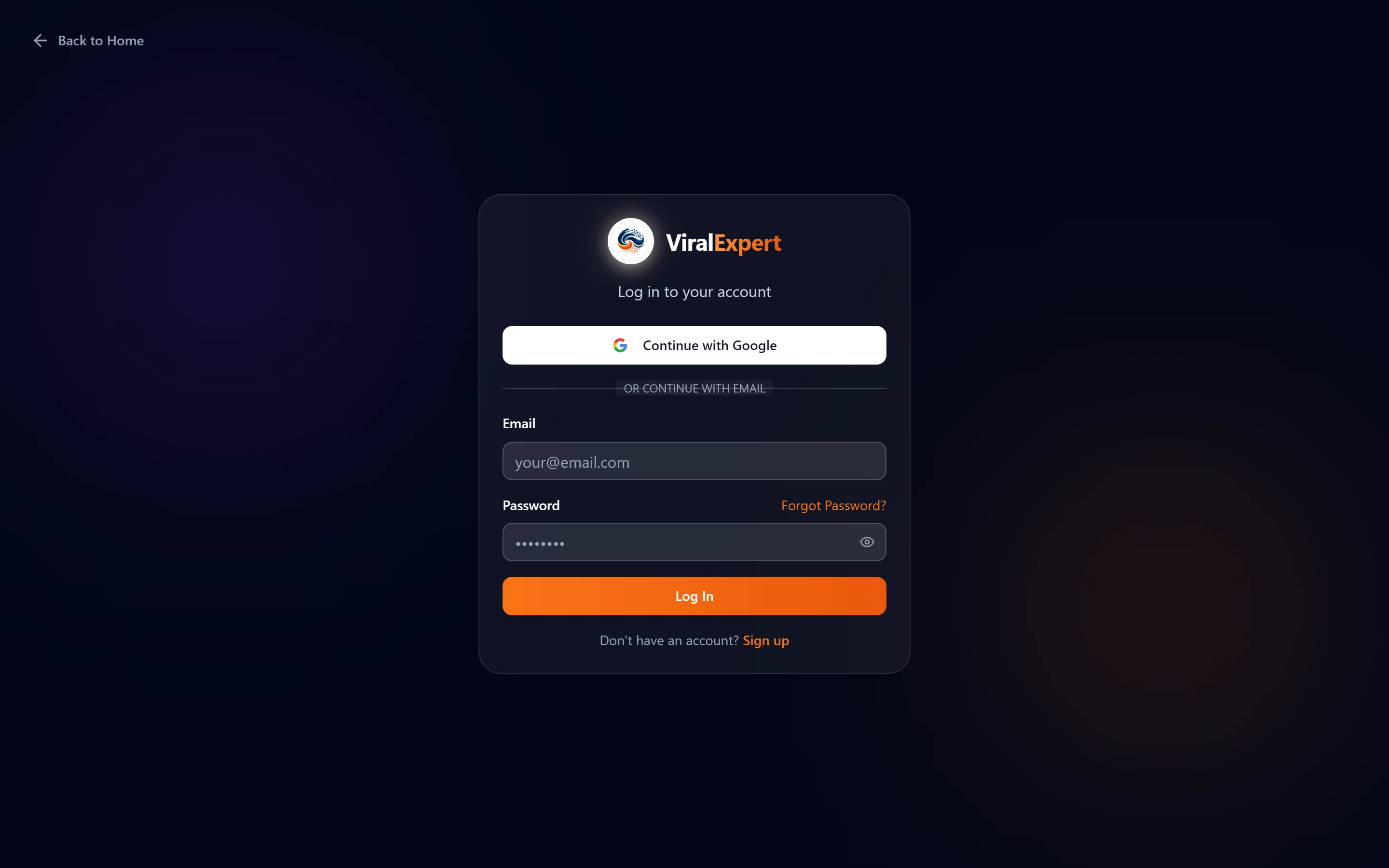Open the login page