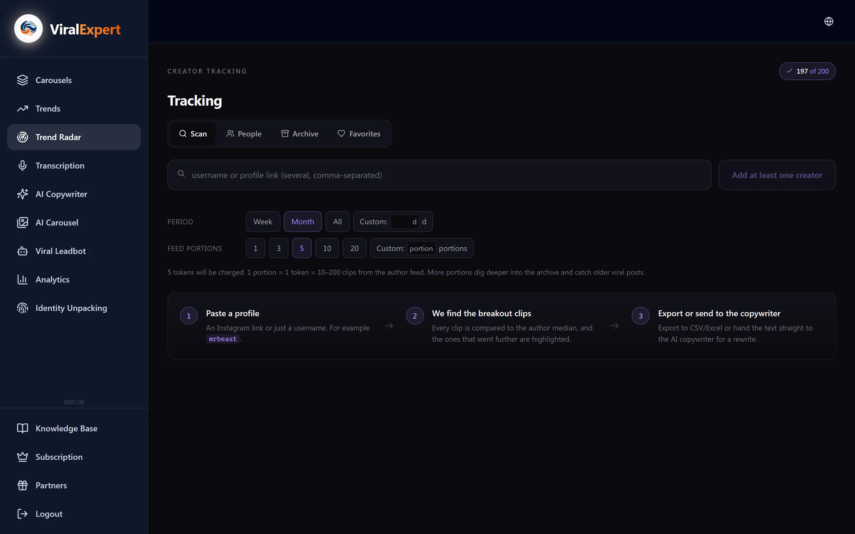 Open Trend Radar and check your tokens